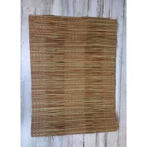 Handwoven Reed Table Runner Tan Orange Natural Fiber Rustic Decor 72x14